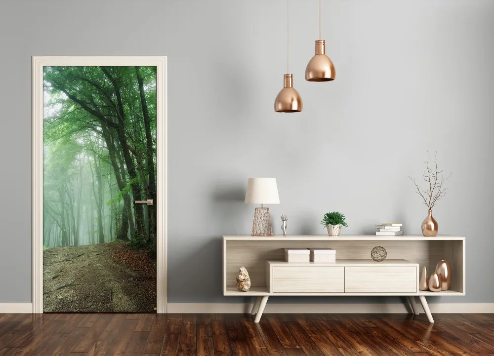 Ajtó tapéta Köd az erdőben 85x205 cm