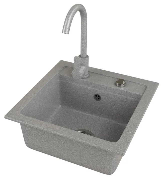 Laneo T44-44S Gránit Mosogató + Csap + Dugóemelő (szürke)