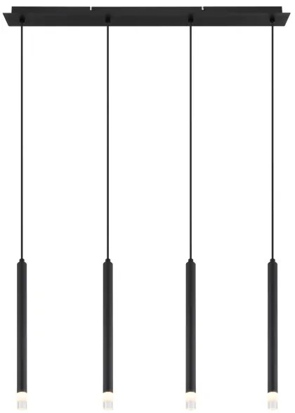 Globo 15629-4 - Csillár zsinóron BLAKE 4xG9/4W/230V fekete