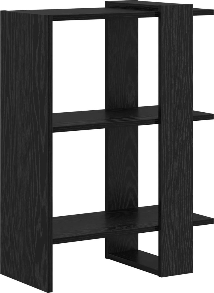 vidaXL Könyvespolc Fekete tölgy 52 x 25 x 71,5 cm Faanyag
