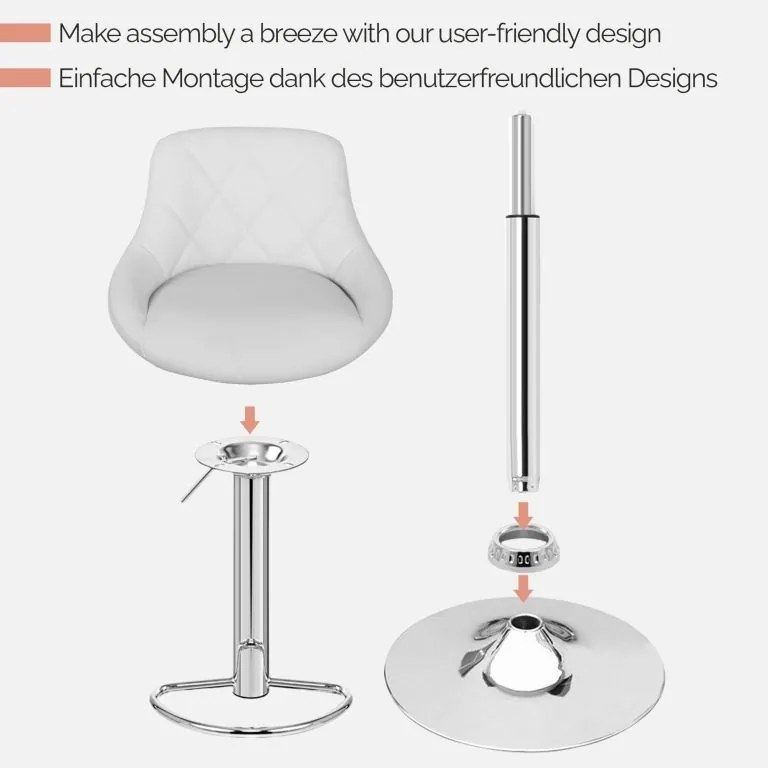 MIADOMODO Bárszék 2 db karfa nélkül fehér