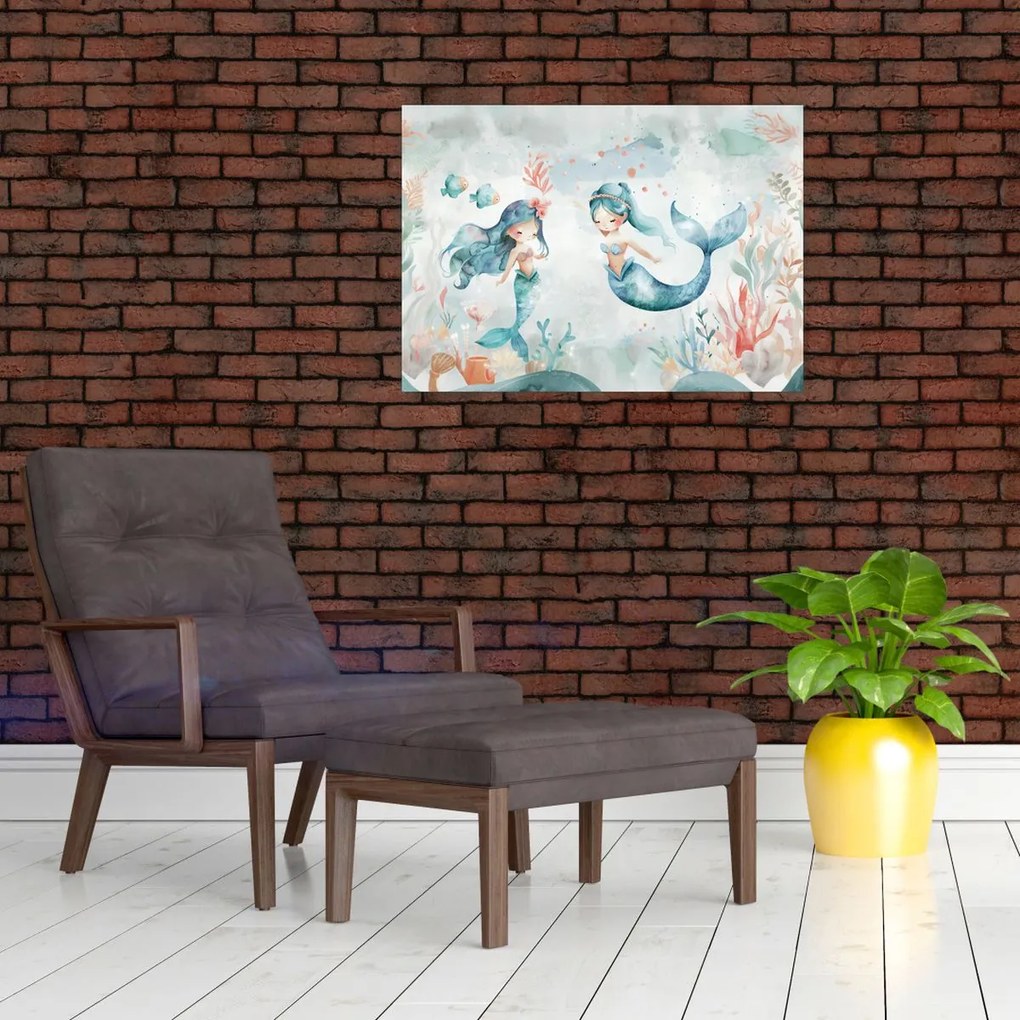 Üveg kép - Sellők (70x50 cm)