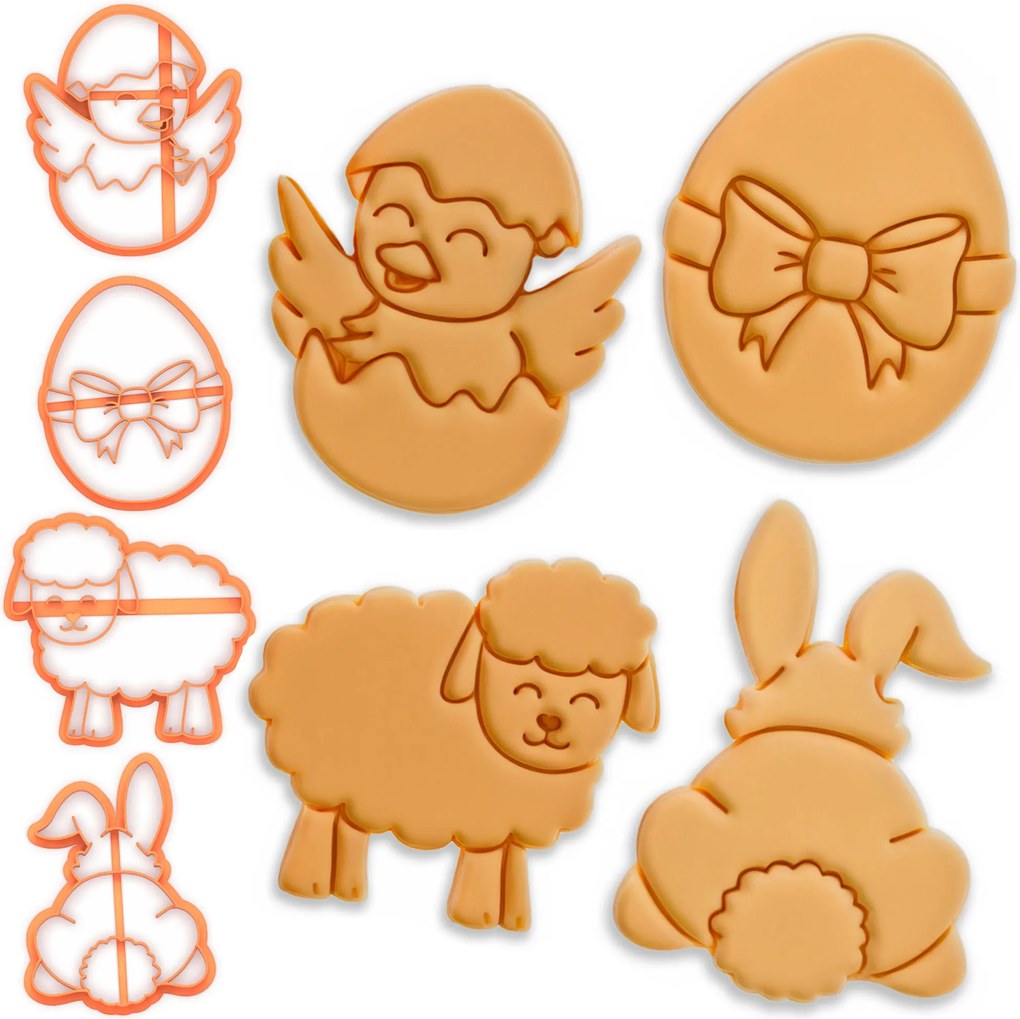 Húsvéti Formák Prémium húsvéti keksz lyukasztók 4-es szett