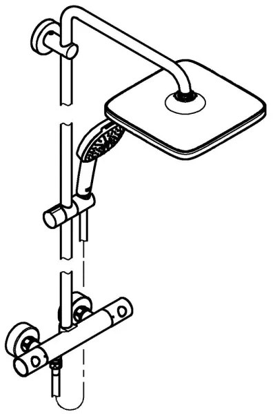 GROHE 26697001 - VITALIO COMFORT 250 zuhanyrendszer 250 × 250 mm fényes króm