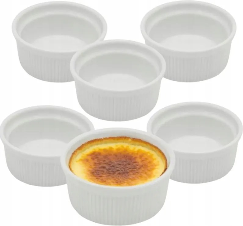 6X Sütőpohár 150ML Tál 8 CM Hőálló Edény Szett
