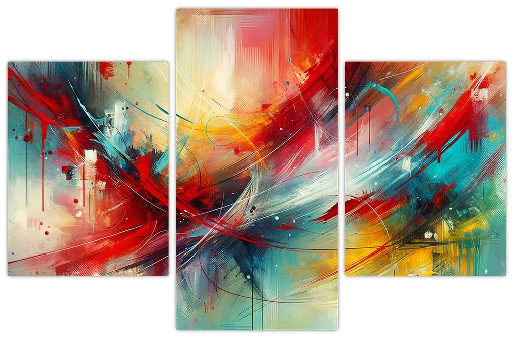 Kép – Absztrakció pirossal (90x60 cm)