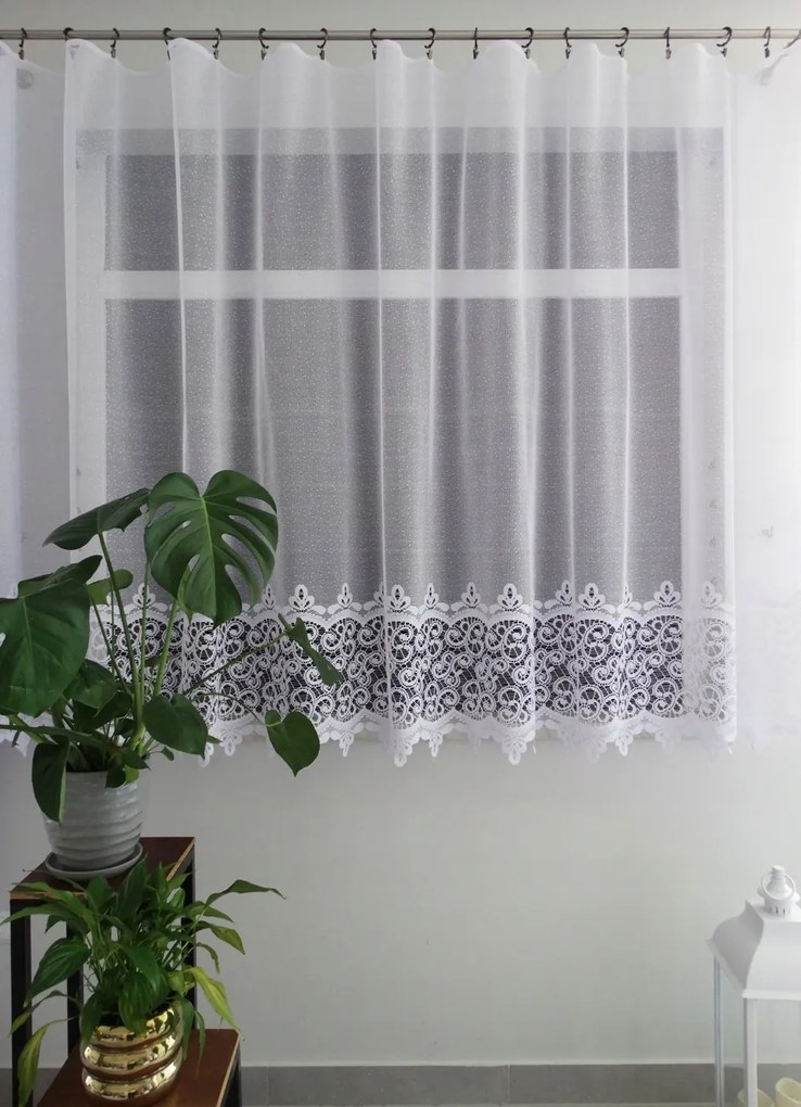 Mg Függöny jacquard 638/73 Fehér 250X160cm Kész G Szalaggal