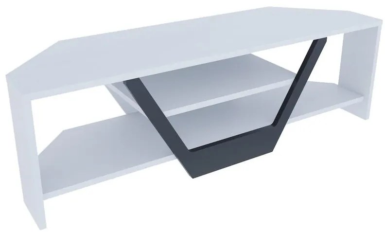 TV szekrény Sares - White, Black