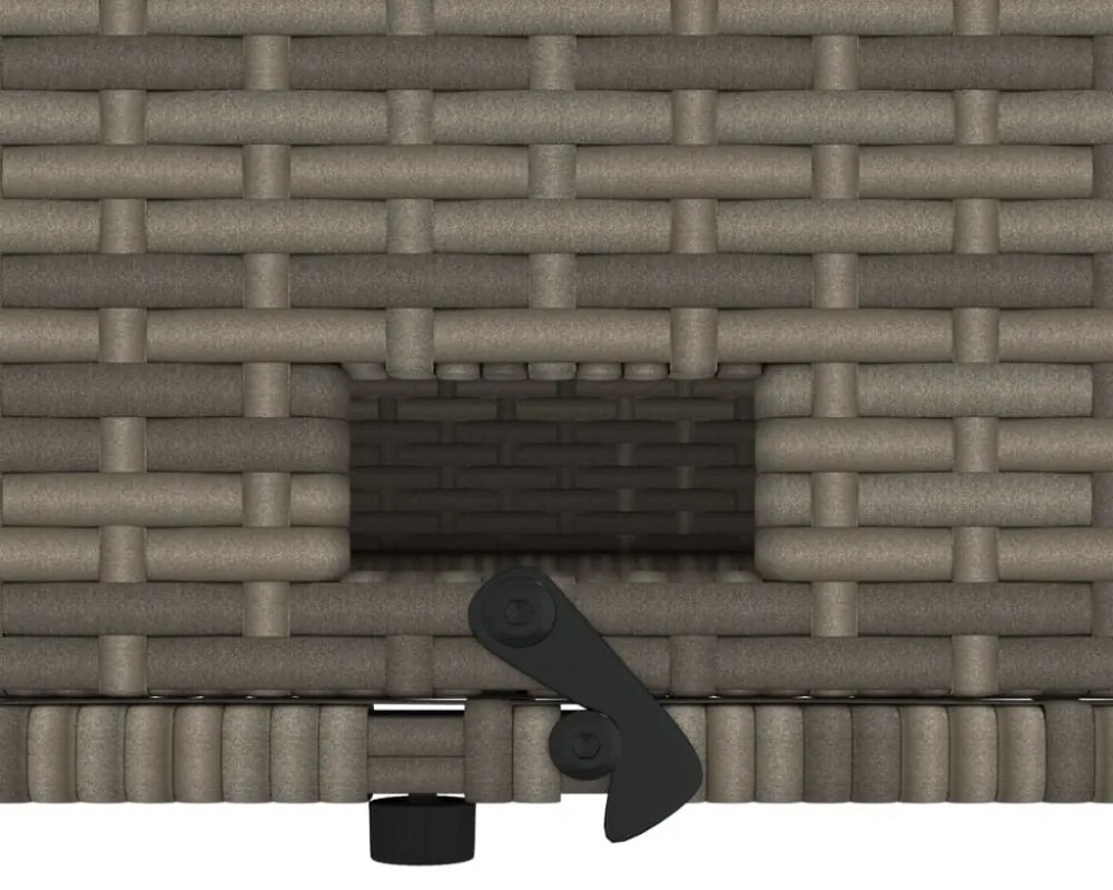 2 személyes szürke polyrattan/akácfa kerti kanapé párnával