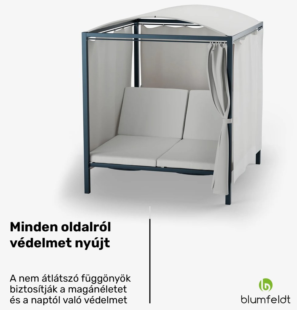 Blumfeldt Eremitage Double XL napozóágy | napvédelem | akár 2 személyes | acélváz | időjárásálló