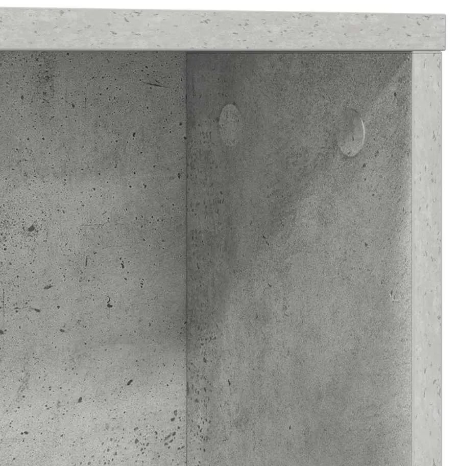 Asztal polcokkal Beton szürke 91 x 50 x 149 cm Faanyag