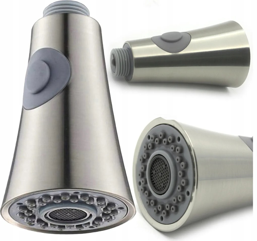 Konyhai Csaptelep Kihúzható Kifolyócsővel Inox Acél Véggel