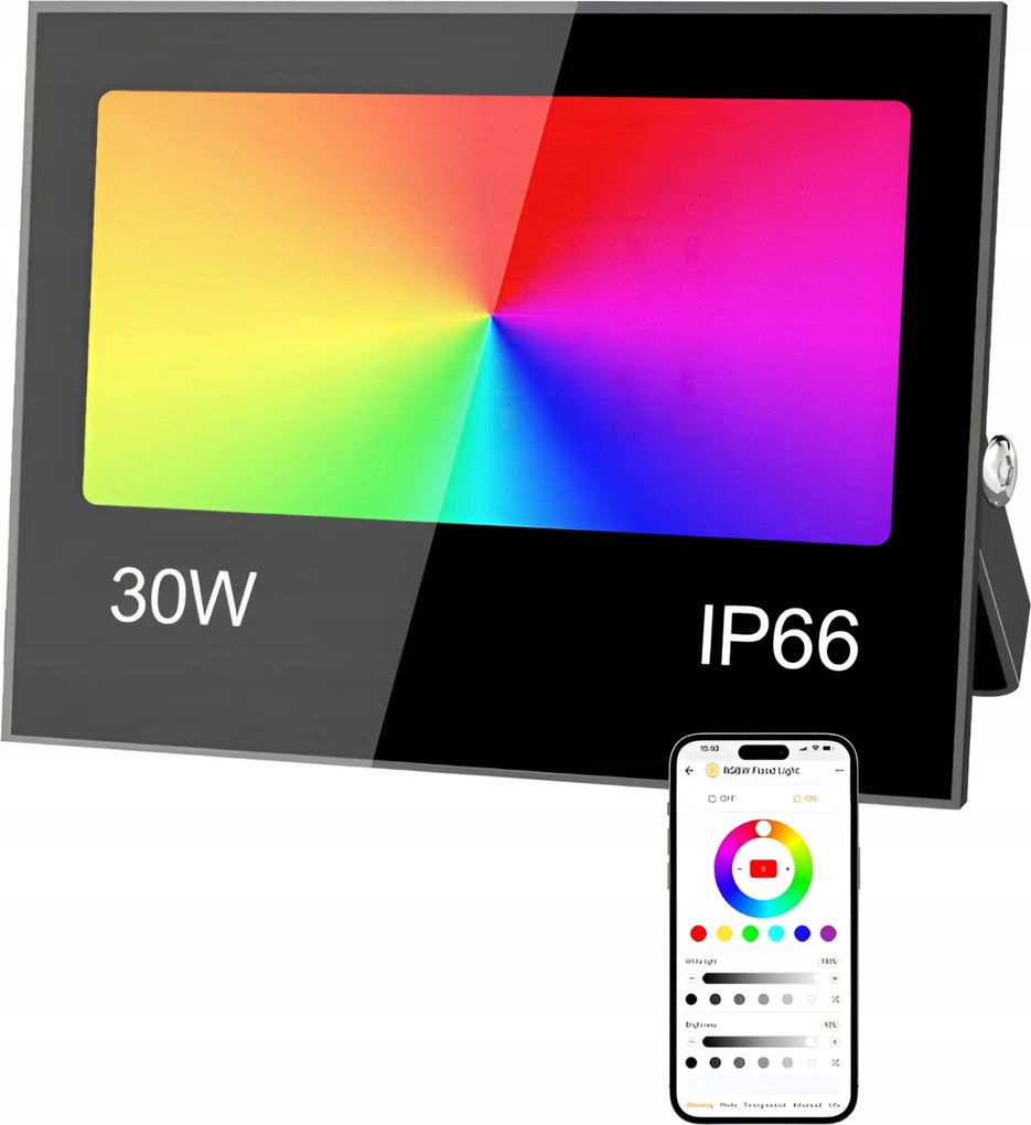 Halogén Led Lámpa Reflektor Kültéri Rgb 30W Erős Garázshoz