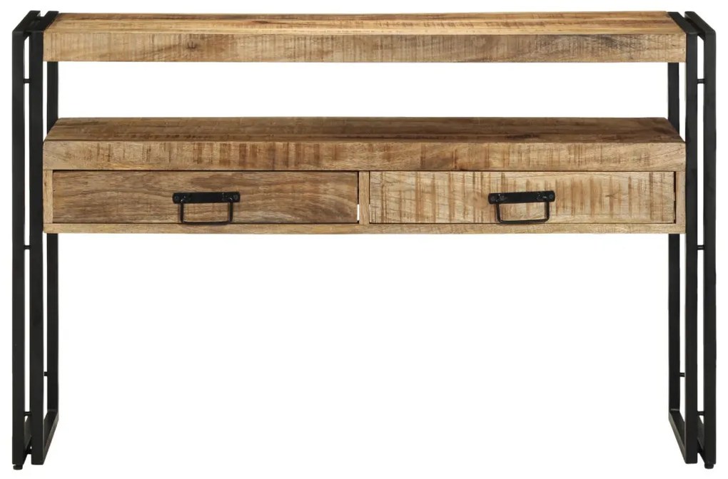 vidaXL Konzolasztal fiókkal Barna 120 x 33 x 75 cm tömör mangófa