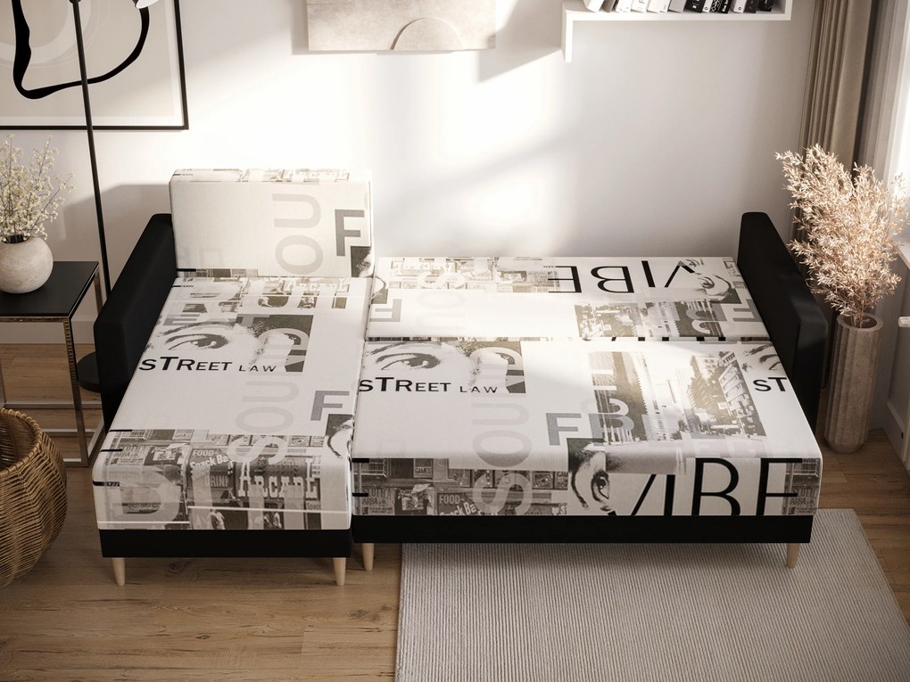Sarok ülőgarnitúra Glimmer L (lila + fehér) (B). 1057139
