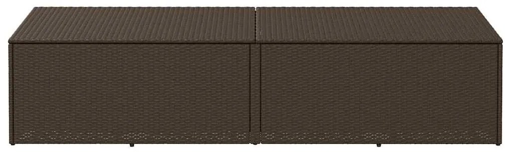 barna polyrattan kerti tárolóláda 220x50x58 cm