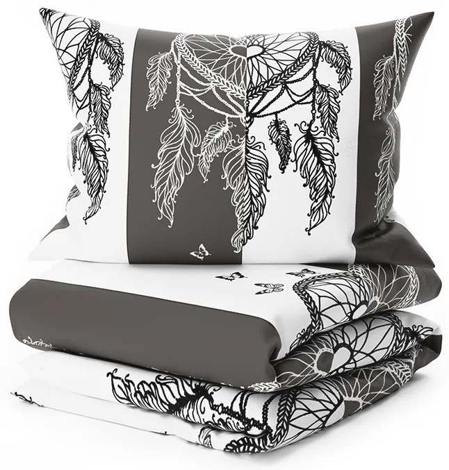 Mikroplüss ágyneműhuzat TIRSO szürke-fehér Ágyneműhuzat mérete: 70 x 90 cm | 140 x 220 cm