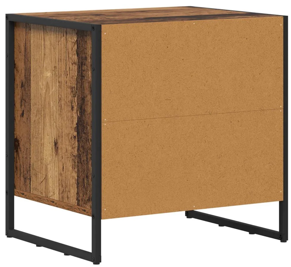 Éjjeli asztal fiókkal 2 pcs Öreg fa 50 x 39.5 x 50 cm Faanyag