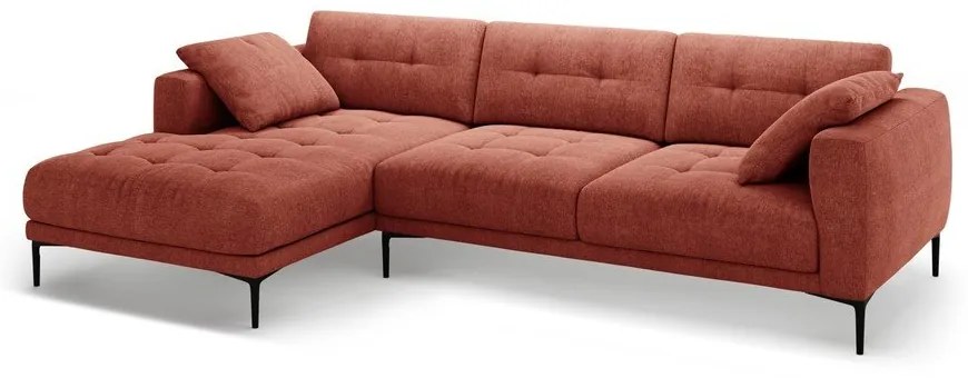 Téglavörös sarokkanapé (bal oldali-heverő résszel) Bemy – Micadoni