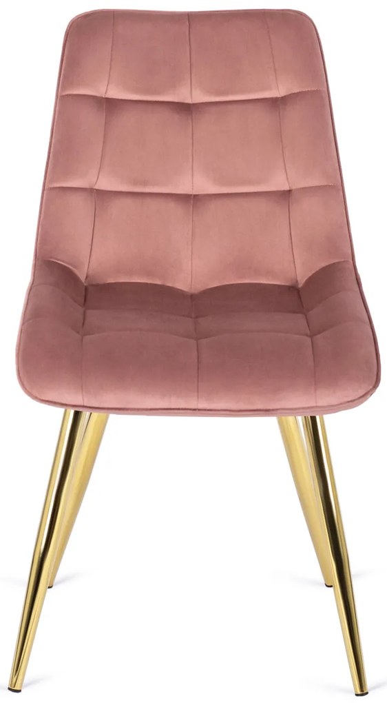 Rózsaszín Bársony Étkezőszék Arany Lábbal. CARO