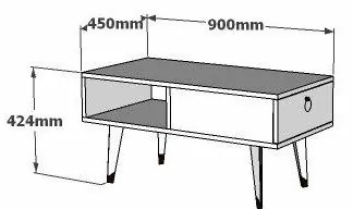 Delux Sapphire Oak and White dohányzóasztal