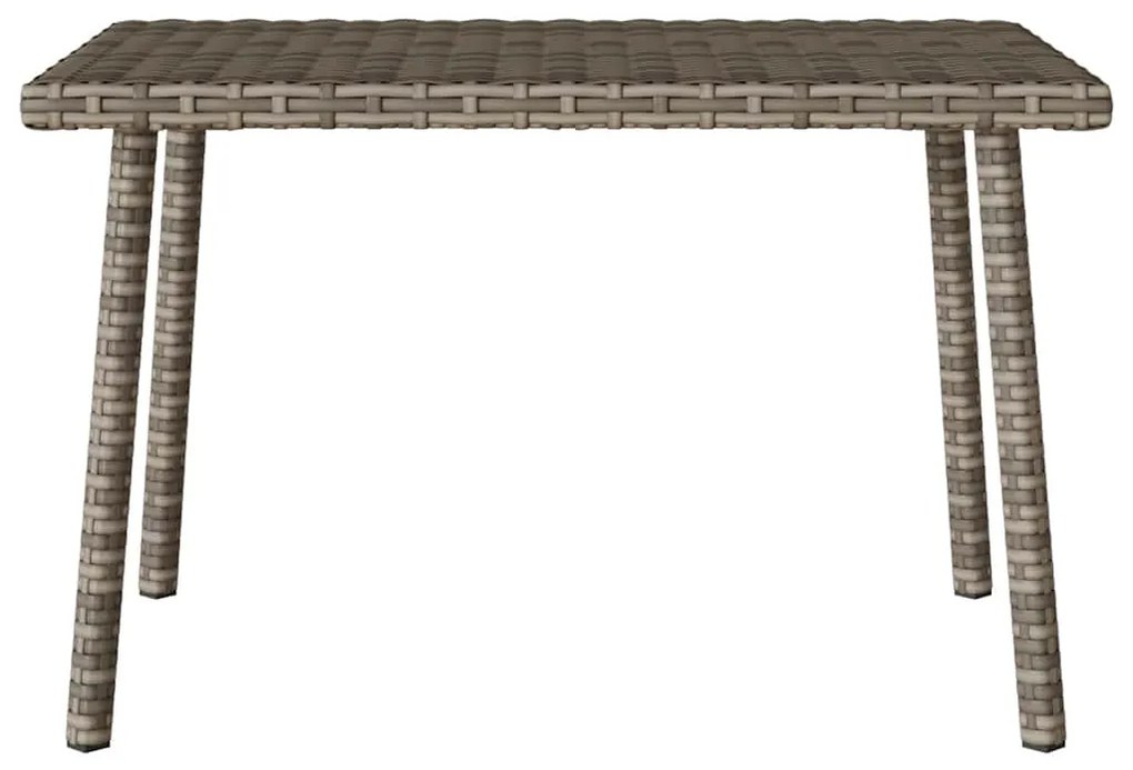 téglalap szürke polyrattan kerti dohányzóasztal 60x40x37cm