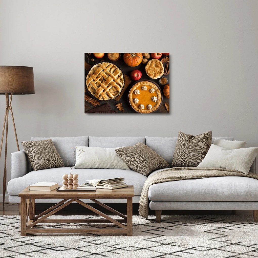 Üveg kép - Tökös pite (70x50 cm)