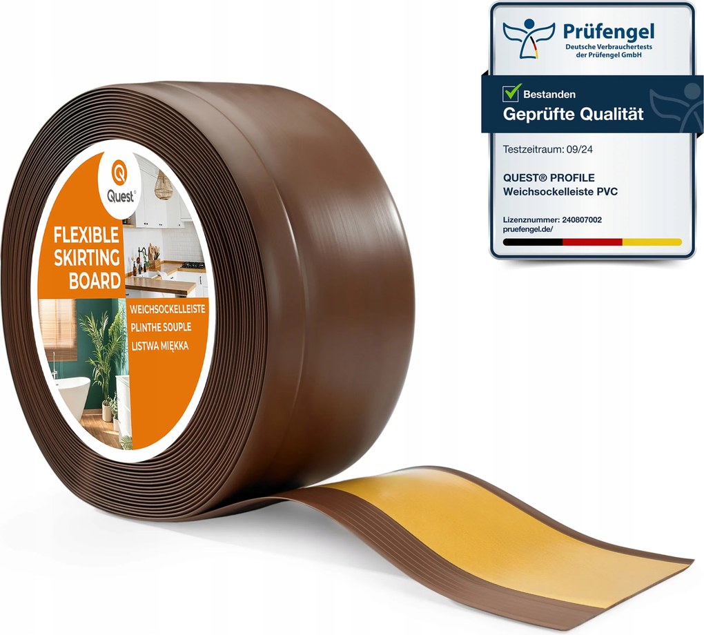 Lábazati szegélyléc, öntapadós Pvc 100/25 barna, 1m