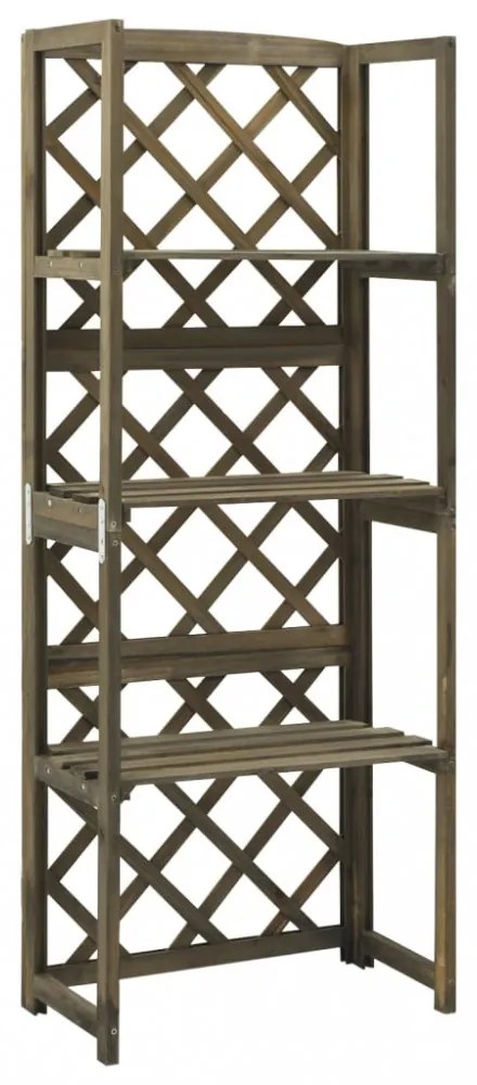 szürke tömör fenyőfa lugasrács polcokkal 55 x 30 x 140 cm