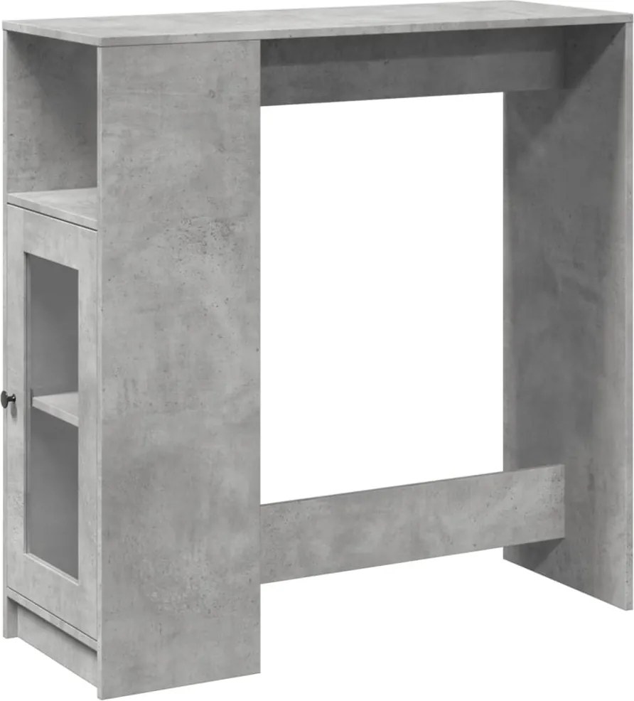 vidaXL betonszürke szerelt fa tárolórekeszes bárasztal 101x40x103,5 cm