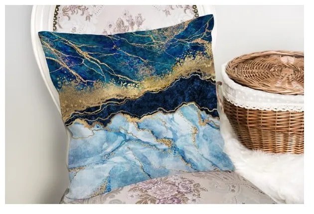 Marble With Blue párnahuzat, 45 x 45 cm - Minimalist Cushion Covers