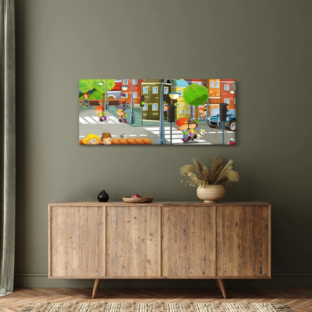 Kép - gyermek város (120x50 cm)
