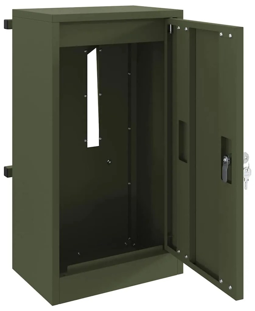 postaláda Oliva zöld 30 x 23 x 55 cm Acél