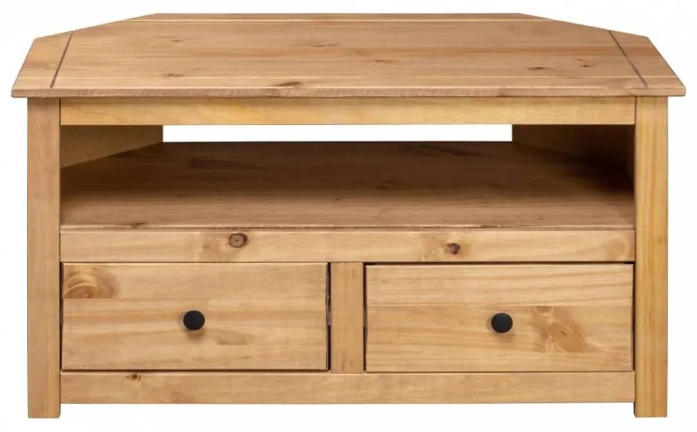 Panama stílusú tömör fenyőfa sarok tv-szekrény 93 x 49 x 49 cm