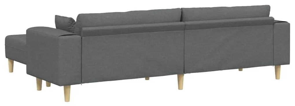 Szövet kanapé párnával 3 pcs Sötétszürke 208 cm szövet