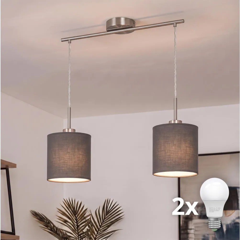 Brilagi - LED csillár kábelen NUBILA 2xE27/60W/230V antracit