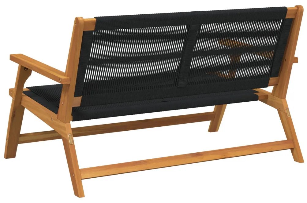 Kerti pad Fekete 76x122x73 cm Tömör akácfából