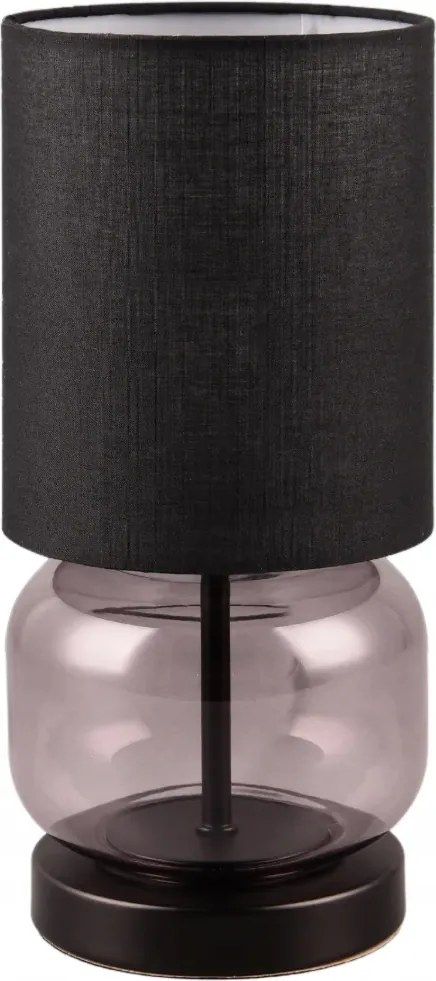 Éjjeli lámpa fekete füstös üveg lámpaernyővel hálószobába Trio