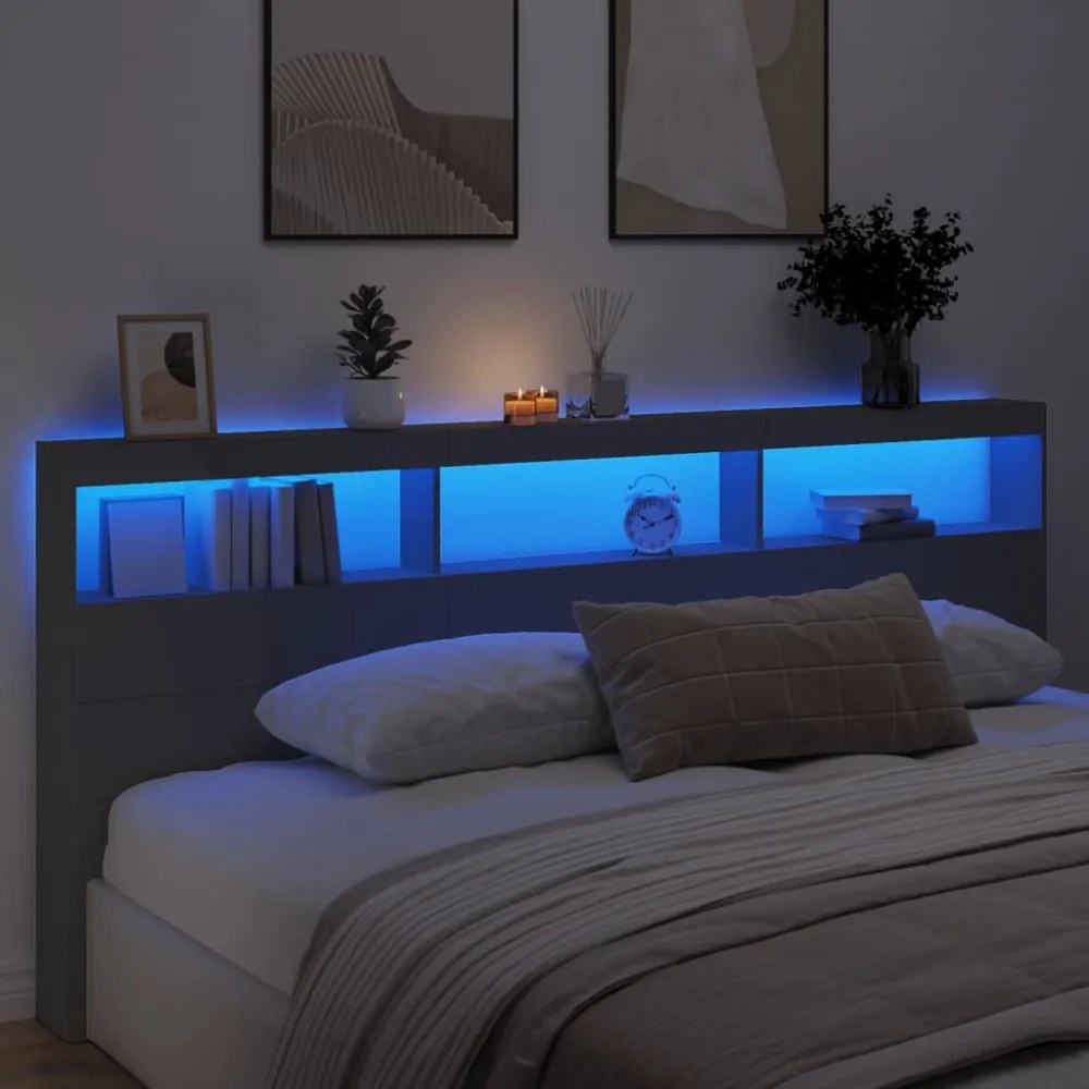 fekete áthidalószekrény LED-világítással 220 x 17 x 102 cm
