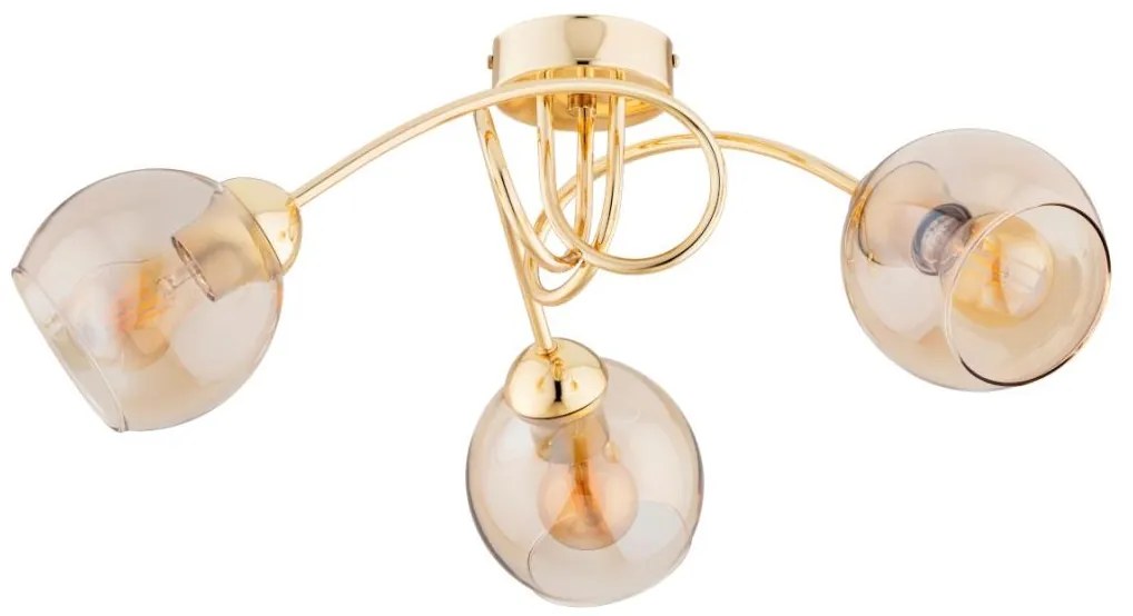 Felületre szerelhető csillár SEYLA 3xE27/60W/230V arany/bézs