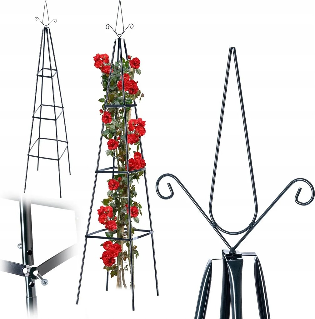 Kerti Pergola Terasz Fém Kúszónövény Támasz Rózsa VIRÁGOK202 cm