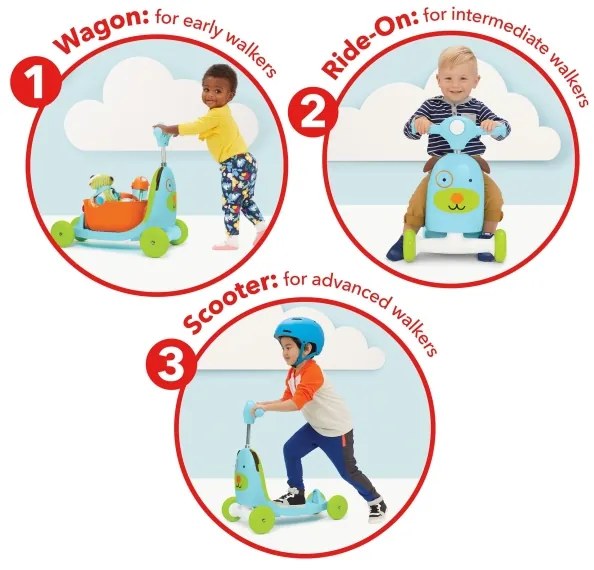 Skip Hop - Tolós bicikli 3in1 ZOO kutya 3xAAA