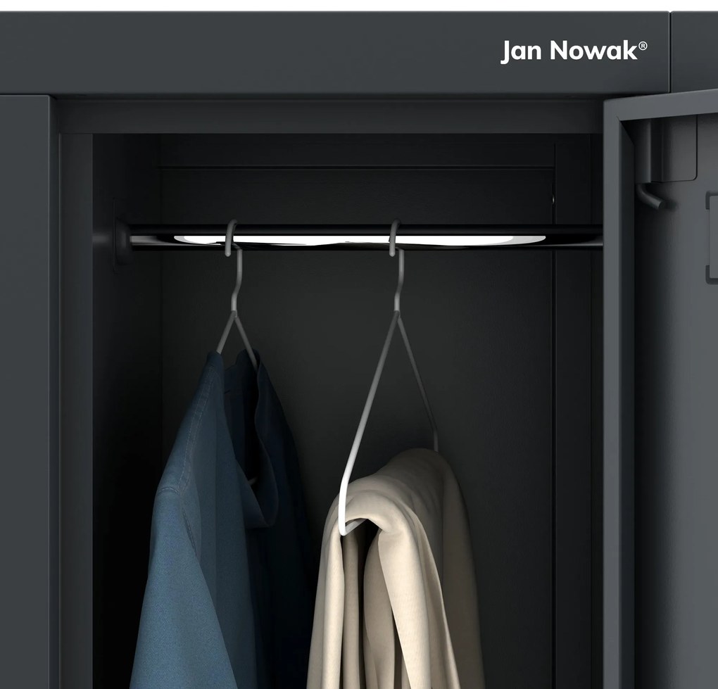 6 ajtós IGOR öltözőszekrény, 900 x 1850 x 450 mm, antracit