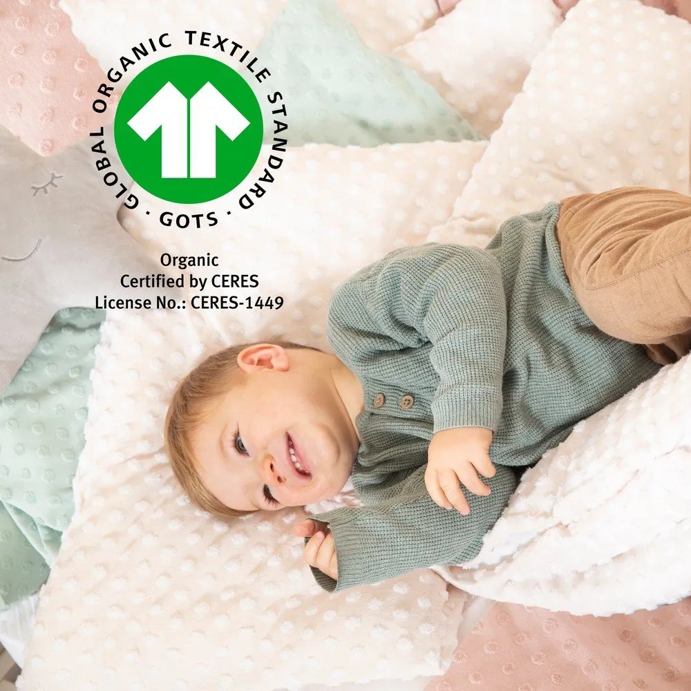 Bézs pamut kötött gyerek takaró 80x80 cm Frosty Almond – Roba