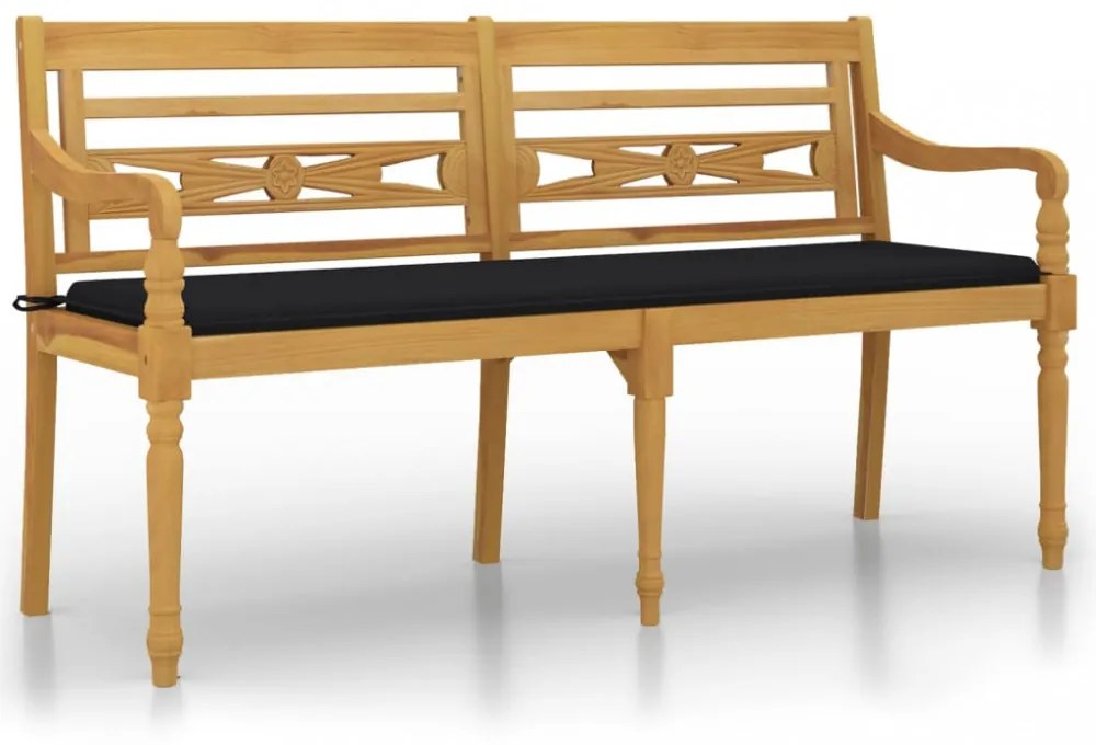 tömör tíkfa Batavia pad fekete párnával 150 cm