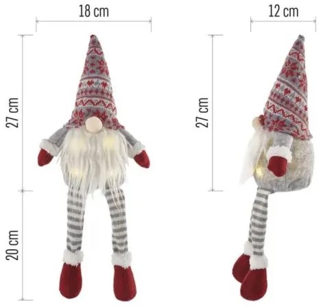 LED Karácsonyi dekoráció 4xLED/3xAA manó