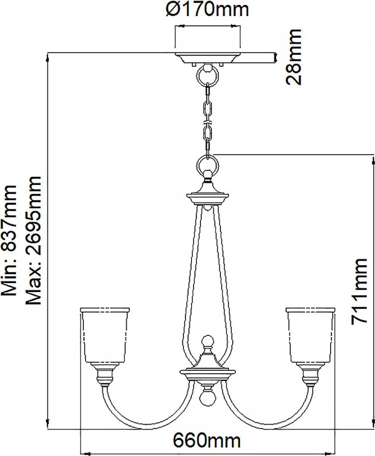 Elstead Lighting WAVERLY KL-WAVERLY5-NBR Csillár 3x60W/E27
