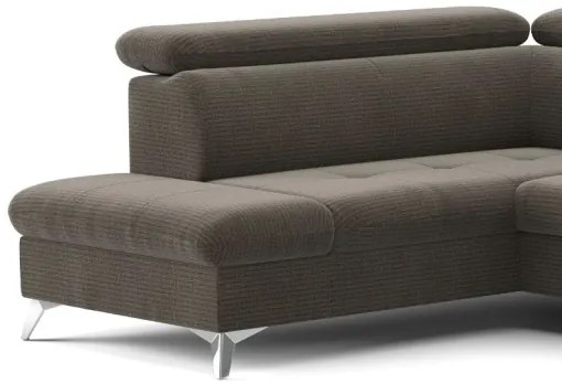 CATANIA baloldali barna U-alakú sarokkanapé tárolóval, ággyá nyitható