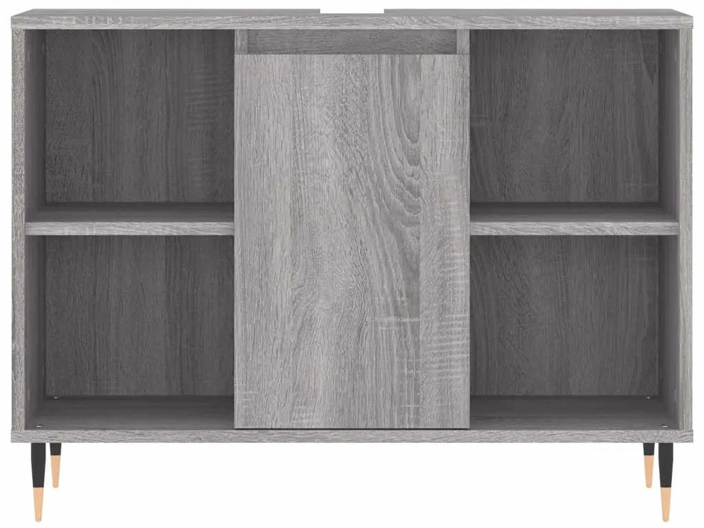 szürke sonoma színű szerelt fa mosdószekrény 80 x 33 x 60 cm
