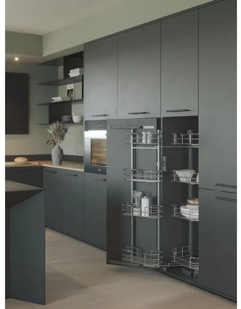 Konyhai fémrács, kamravasalat, 450mm, ezüst szürke, csillapított záródás, 8 kosár SIGE, Green Line 230B